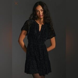 Anthropologie Somerset Velvet Mini Dress